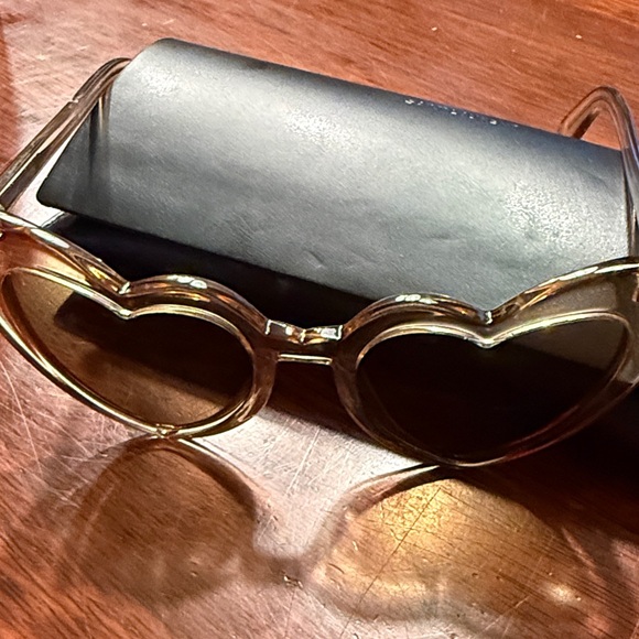 Yves Saint Laurent Heart Sunglasses with Gold Tint - Picture 5 of 7